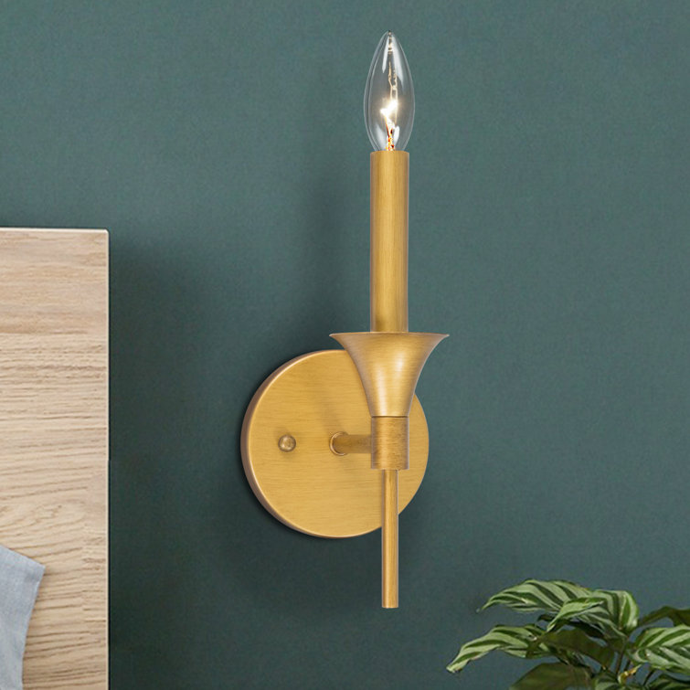 House of Hampton® Eyler 1 Light Dimmable Gold Candle Wall Light